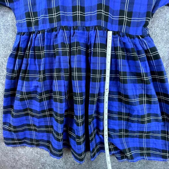 Rudie Babydoll Dress Blue Small Plaid Ringer Playful Twirl Whimsical Schoolgirl - Picture 7 of 7